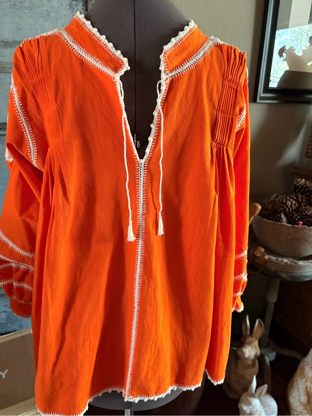 Orange and cream tunic